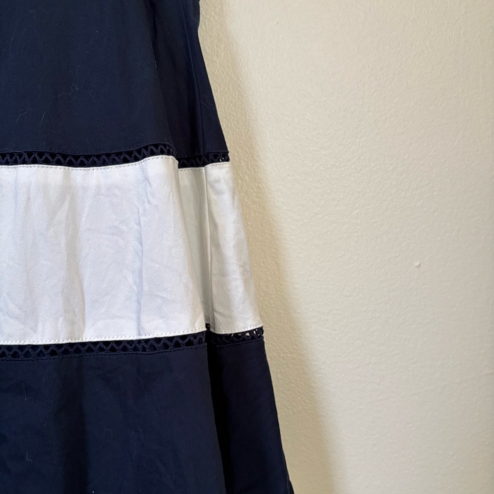 Eliza J Navy and White Striped Midi Dress Size 4 - Picture 7 of 15